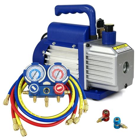 zenstyle combo cfm hp air vacuum pump hvac ra kit ac ac manifold gauge set walmartcom