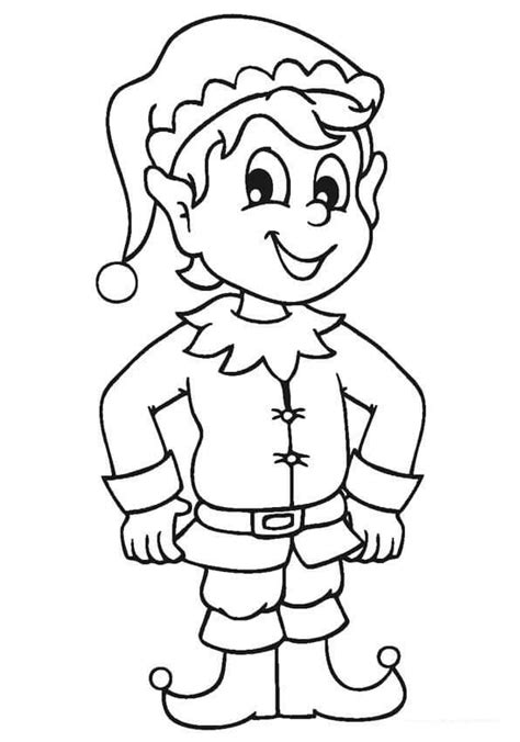 adorable elf coloring page  printable coloring pages  kids