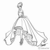 Girl Anime Gown Ball Coloring Pages Template sketch template