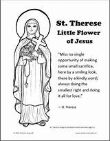 Therese St Lisieux Catholic Coloring Little Flower Jesus Saint Theresa Pages Teresa Prayer Religion Sainte Church Kids Teachings Opportunity Visit sketch template
