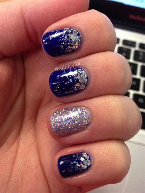 pin  alison taylor  nails royal blue nails blue  silver nails