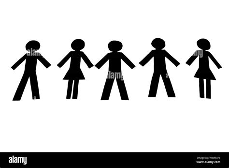 Couple Clipart On Black And White Background Cut Out Stock Images