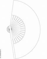 Fan Coloring Pages Blank Folding Transparent Large sketch template