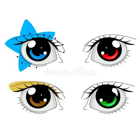 anime eyes set vector stock vector illustration  manga