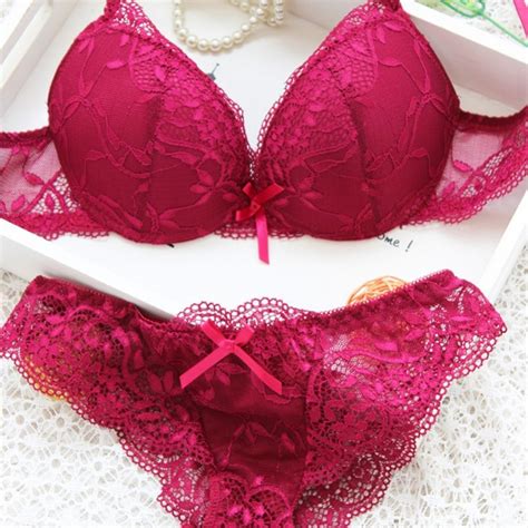 2017 women lady cute sexy underwear satin lace embroidery bra sets with