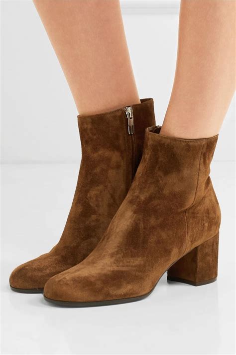 brown womens gianvito rossi boots margaux  suede ankle boots brown