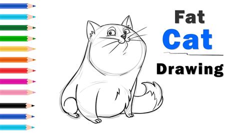 Draw A Cartoon Fat Cat Funny Fat Kitten Drawing How To