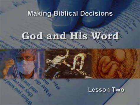 Making Biblical Decisions The Normative Perspective God And His Word