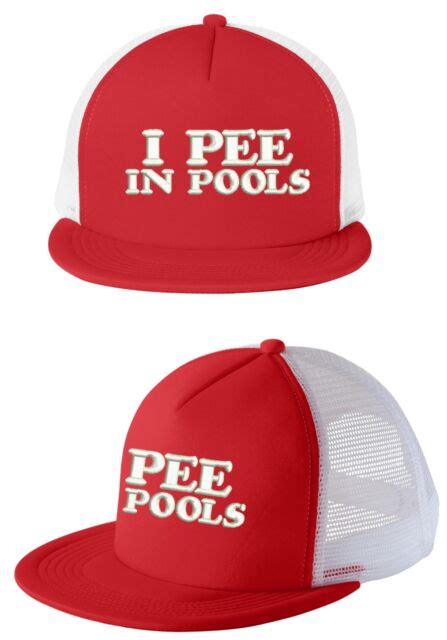 i pee in pools funny dare gag t joke mesh trucker hat cap flat