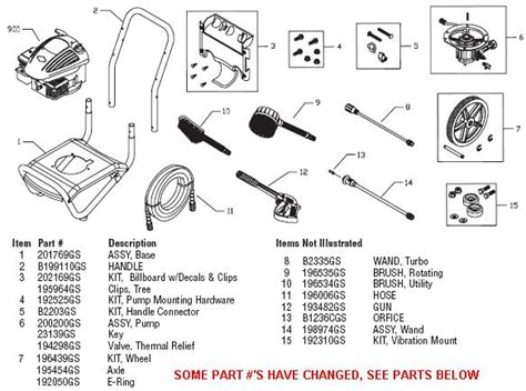 brute pressure washer  replacement parts pump breakdown repair kits owners manual
