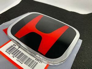 genuine style front black red badge emblem  honda civic   model ebay