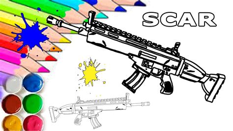 fortnite scar siegebreaker homemade printable coloring page  kids