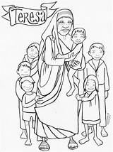 Teresa Mother Coloring Calcutta Matka Pages Blessed Catholic Saint Kids Sheets Kolorowanki Sheet Saints Mercy Crafts Helping Others September Corporal sketch template