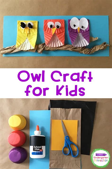 simple owl craft  kids fall art project  kindergarten