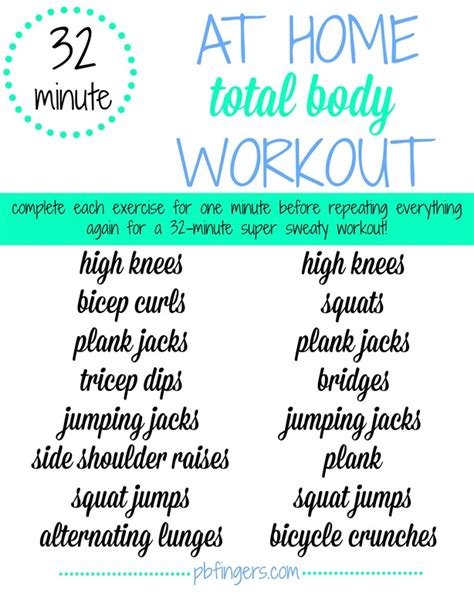 32 Minute At Home Workout Peanut Butter Fingers