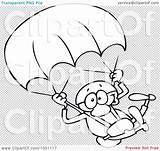 Skydiver Parachute Outline Coloring Clip Illustration Royalty Vector Template sketch template
