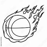 Basketball Fire Drawing Coloring Simple Pages Volleyball Flaming Drawings Sketch Vector Clipartmag Template sketch template