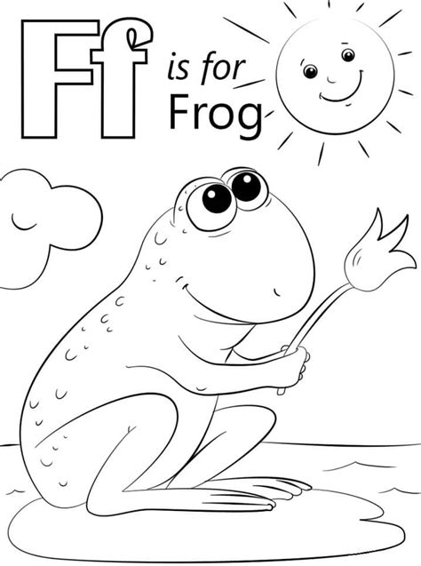 frog letter  coloring page  printable coloring pages  kids