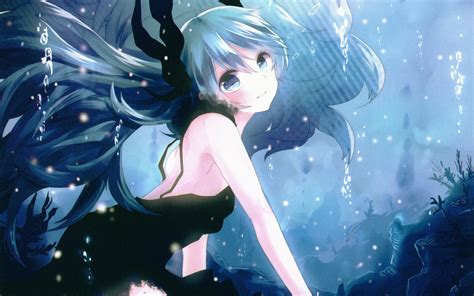 An08 Deep Sea Girl Anime Illust Art Blue