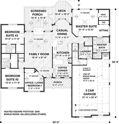 house plans   sq ft ranch