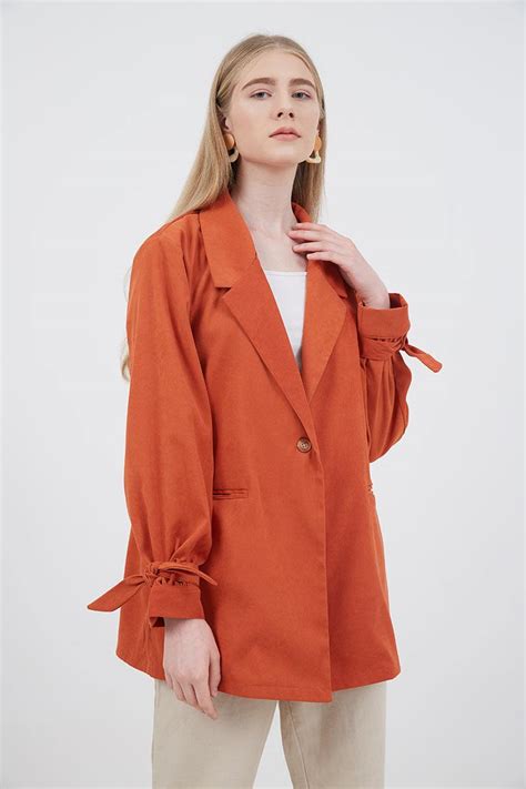 sell heline relax blazer orange outerwear berrybenkacom