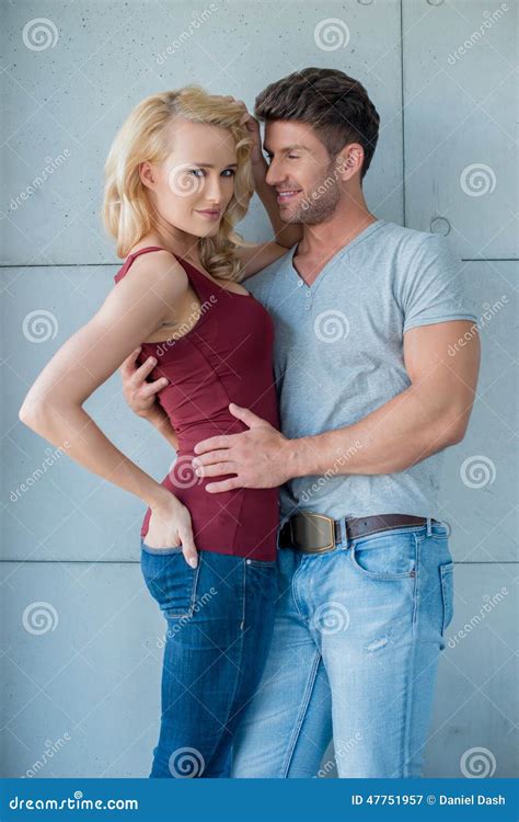 couple with arms around each other stock image image of adult