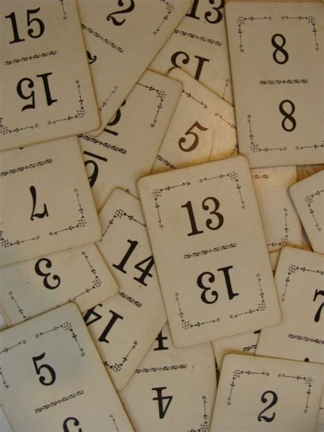 antique numbered playing cards great  table numbers etsy