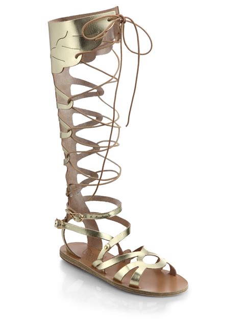 lyst ancient greek sandals odyssey metallic leather gladiator sandals