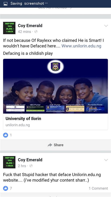 unilorin website got attacked by hackers photos education nigeria