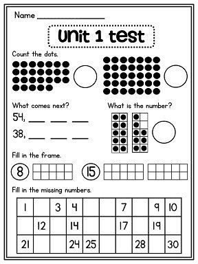 grade math unit  number sense counting  ten frames