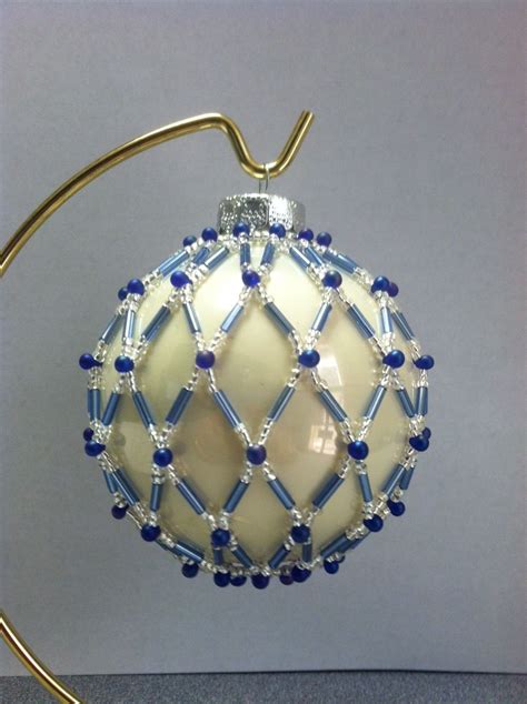 beaded ornament cover netted   beaded christmas ornaments