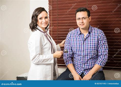 Female Doctor Examining A Patient Stock Image Image Of Checkup Copy