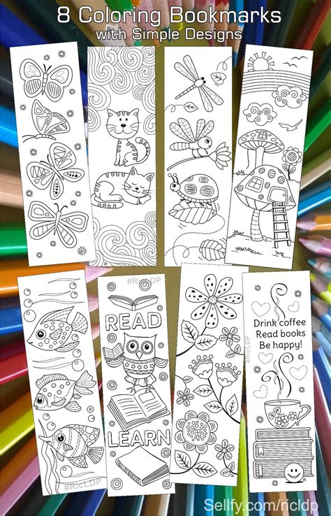 simple designs coloring bookmarks coloring bookmarks bookmarks