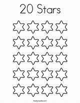 Stars Coloring 20 Number Star Pages Counting Twistynoodle Kids Color Outline Count Numbers Print Activity Tracing Sheets Worksheets Preschool Mini sketch template