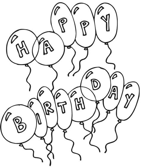 happy birthday coloring pages images  pinterest happy  day