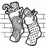 Coloring Christmas Stockings sketch template