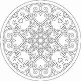 Coloring Pages Mandala Difficult Abstract Mandalas Adult Printable Color Heart Valentine Adults Kids Sheets Cute Designs Colouring Print Gif Valentines sketch template