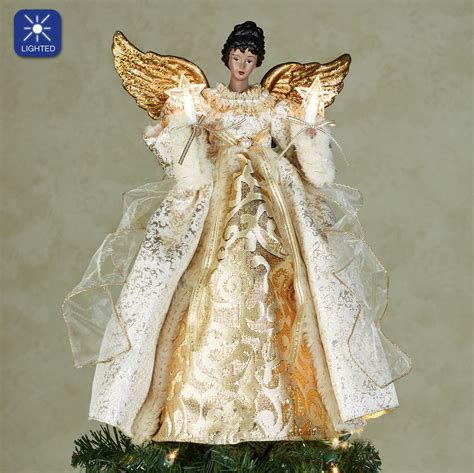 Gabriella African American Angel Lighted Christmas Tree Topper