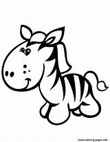 Zebra Coloring Cartoon Cute Pages Printable Baby Clipart Clip Print Stencil Animated Cliparts Drawing Cartoons Kids Colouring Zebras Books Library sketch template