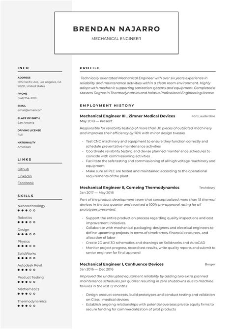 cv template engineering technician engineering technician resume