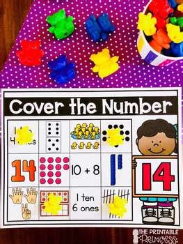 kindergarten math teen numbers   subitizing mats  printable