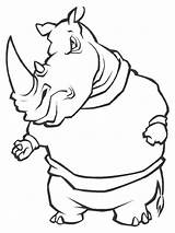 Rhino Neushoorn Rhinoceros Nashorn Stripfiguur Kolorowanka Zeichentrickfigur Kleurplaten Persoonlijke Mamydzieci Supercoloring sketch template