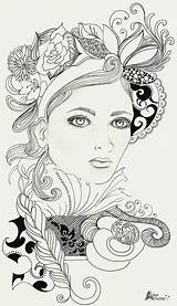 Malvorlagen Jugendstil Desenhos Tischer Fashionillustration Colorir Erwachsenen Blumenzeichnung Malerei Desenhar sketch template