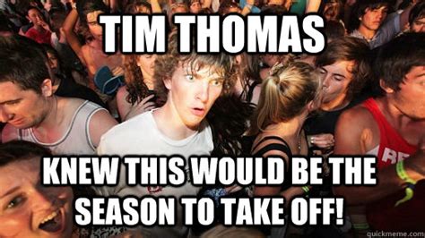 Tim Thomas Knew This Would Be The Season To Take Off Sudden Clarity