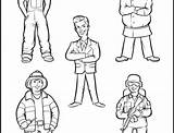 Occupations Coloring Pages Color sketch template
