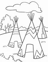 Native Coloring Pages American Thanksgiving Drawings Choose Board Americans sketch template