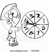 Wheel Probability Clipart Spinning Boy School Illustration Royalty Toonaday Vector Ron Leishman Template Coloring sketch template