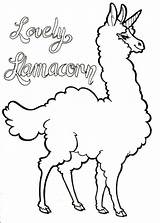 Llamacorn Llama Unicorn Encounters Getdrawings sketch template