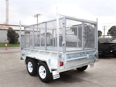 australian galvanised ft cage trailer  ladder racks