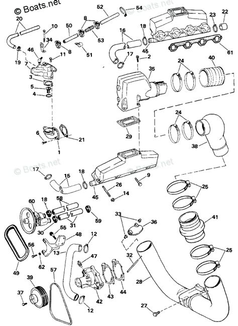 omc sterndrive   cid  oem parts diagram  exhaust  cooling boatsnet